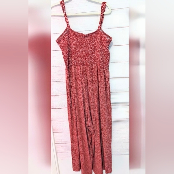 Nwot Old Navy Rust Color Polka dot Jumper Wide Leg Pantsuit Size XXL - Picture 2 of 8